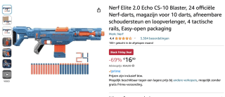 Nerf Elite 2.0 Echo CS-10 Blaster voor 16,99 euro