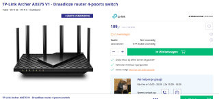 TP-Link Archer AXE75 voor €109 bij Azerty
