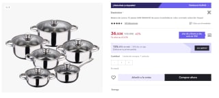 Bateria de cocina 12 piezas San Ignacio de acero inoxidable en color cromado colección Cassel por 25.57€