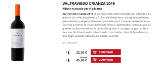 6 Botellas de Valtravieso Crianza 2019 por 35€