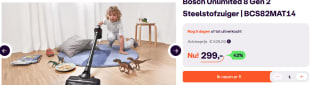 Bosch - Unlimited 8 - BCS82MAT14 - Steelstofzuiger - Zwart voor €299 bij iBOOD