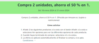 50% descuento segunda unidad en productos limpieza y belleza