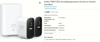 Eufy Cam 2C Draadloze Beveiligingsset - Inclusief Homebase2 en 2 Camera's voor €149 bij Amazon
