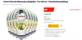 Calvé Yofresh Mayonaise Knijpfles 8 tubes voor €9,99 bij Bol.com
