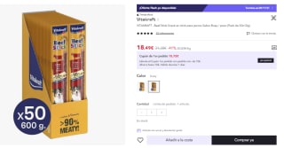 Pack de 50x12g de VITAKRAFT - Beef Stick Snack en stick para perros Sabor Buey por 18.49€ (Cuenta Nueva 11.1€)