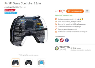 Pin iT Game Controller, 22cm voor €10 bij Lobbes