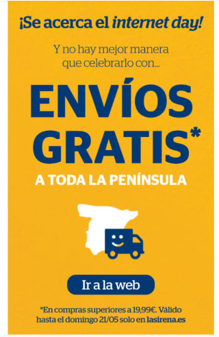 Portes gratis con compras de +19,99€