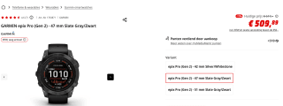 GARMIN epix Pro (Gen 2) - 47 mm Slate Gray/Zwart voor €509,89 bij de mediamarkt