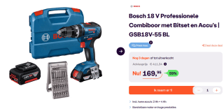 Bosch 18 V GSB18V-55 BL Professionele Combiboor voor €169,95 bij iBOOD