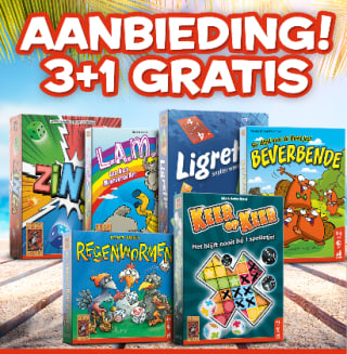 Tijdelijk 3+1 gratis op alle reactie-, dobbel en kaartspellen bij 999games
