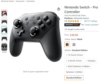 Earn a Nintendo Switch Pro controller for only £49 at Amazon