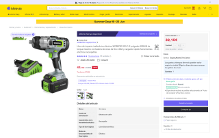 Llave de impacto WORKPRO 20V por 32,15€