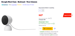 Google Nest Cam - Bedraad - Voor binnen voor €52,95 bij Bol