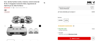 Dron DJI Neo Fly More Combo, 3 baterías, Control DJI RC-N3 por 295,80€