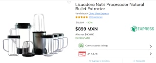 Licuadora Nutri Bullet Extractor por $899 en Claro Shop