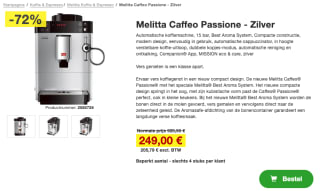 Melitta Caffeo Passione F53/0-101 Zilver voor 249 euro