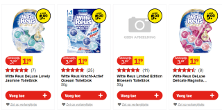 Witte Reus Toiletblok 3 voor 5 euro!