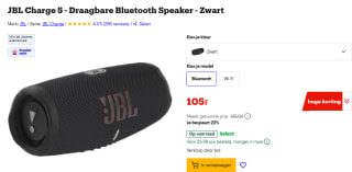 JBL Charge 5 - Draagbare Bluetooth Speaker - Zwart voor €105 bij Bol