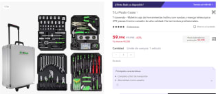 Maletín de herramientas trolley con ruedas y mango telescopico 399 piezas por 44,99€