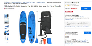 Tabla Surf Hinchable Remar De Pie con accesorios por solo 153,60€