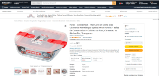 Plat carré en verre Pyrex Cook & eat à 9,59€