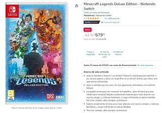 Minecraft Legends Deluxe Edition por $679 en Amazon