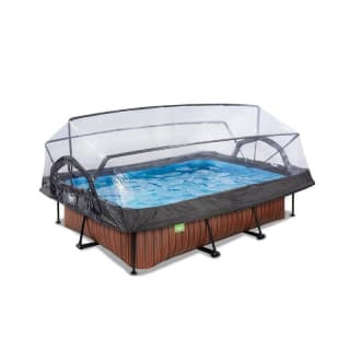 EXIT Wood zwembad 220x150x65cm met filterpomp en overkapping voor €289 bij Decathlon