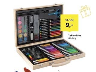 Tekenkoffer 86 delig voor 9 euro
