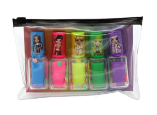 Set 5 marcadores en forma pintauñas de muñecas Rainbow High con bolsa por 3,50€