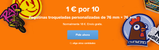 10 pegatinas personalizables por solo 1€ + envio gratis