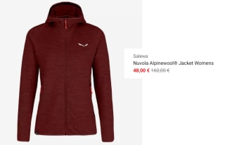 Chaqueta para Mujer Salewa Nuvola Alpinewool por 48€