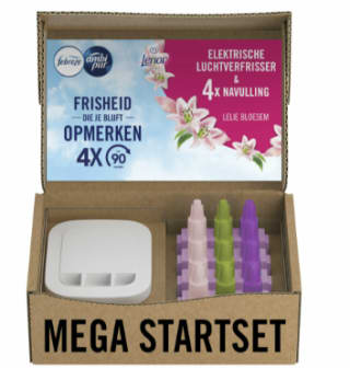 Ambi Pur Elektrische Luchtverfrisser Lelie Bloesem 1 set met 4 navullingen voor €2,99 bij Plein