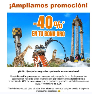 40% de descuento en el bono oro