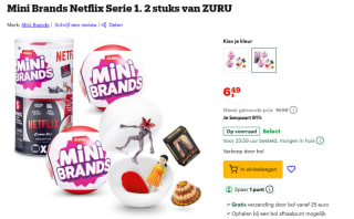Mini Brands Netflix-capsule van ZURU, verrassingsspeelgoed voor €6,49 bij Bol