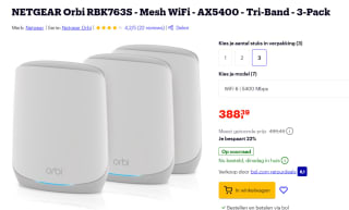 Netgear Orbi RBK763s 3-pack voor €388,39