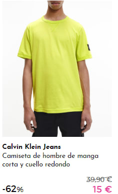 CALVIN KLEIN - Camisetas para ellos por 15€