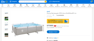 Piscina Rectangular por $77.000