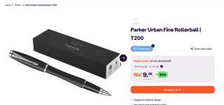 Parker Urban Fine rollerballpen voor €9,95 bij iBOOD