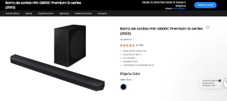 Barra de sonido HW-Q800C Premium Q-series por 322€