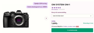OM SYSTEM OM-1 systeemcamera Body met gratis cleaningcard voor €1699 bij CameraNU