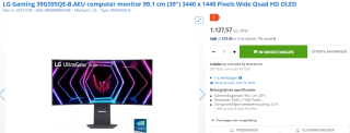 LG UltraGear 39GS95QE-B - OLED-Monitor voor €1.127,57 bij Max ICT