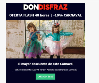 10% de descuento en disfraces desde Dondisfraz