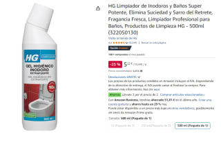 3 Botes de HG Limpiador de Inodoros y Baños Super Potente por 10.16€
