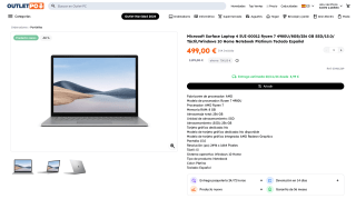 Microsoft Surface Laptop 4 Ryzen 7 por 499€