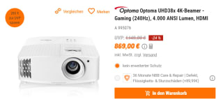 Optoma UHD38x 4K Projector voor €869 bij Notebooksbilliger