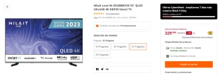 TV Nilait Luxe NI-55UB8001SE 55" QLED UltraHD 4K HDR10 por 329,99€