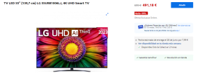 Televisor LED 55" LG 55UR81006LJ, 4K UHD Smart TV por 491.18€