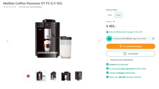 Melitta Caffeo Passione OT F5 3/1-102 voor €455