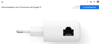 Ethernet adapter voor Chromecast (Google TV) voor €19,95 in de Google store