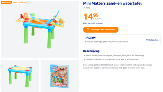 Mini Matters zand- en watertafel voor €14,95 bij Action